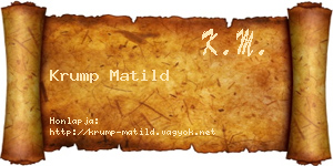 Krump Matild névjegykártya